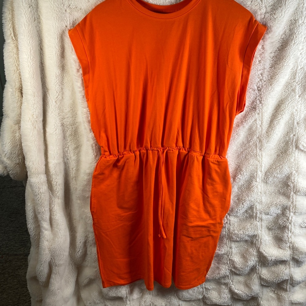 A new day orange cotton women dress size XL new